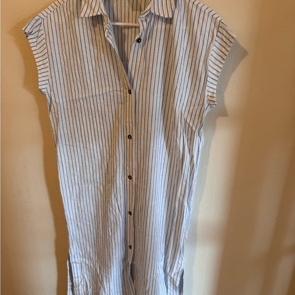 Calia Dresses & Skirts - Calia Blue and White Striped Sleeveless Dress